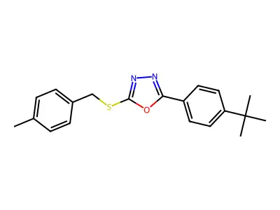 2-[4-(Tert-butyl)phenyl]-5-[(4-methylbenzyl)sulfanyl]-1,3,4-oxadiazole structure
