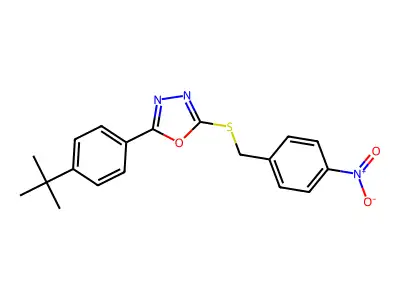 2-[4-(Tert-butyl)phenyl]-5-[(4-nitrobenzyl)sulfanyl]-1,3,4-oxadiazole structure