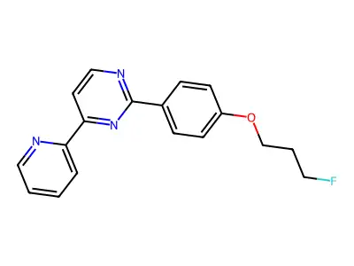 3-Fluoropropyl 4-[4-(2-pyridinyl)-2-pyrimidinyl]phenyl ether structure