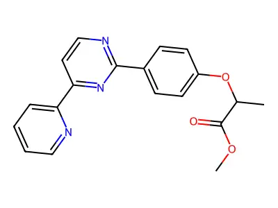 Methyl 2-{4-[4-(2-pyridinyl)-2-pyrimidinyl]phenoxy}propanoate structure