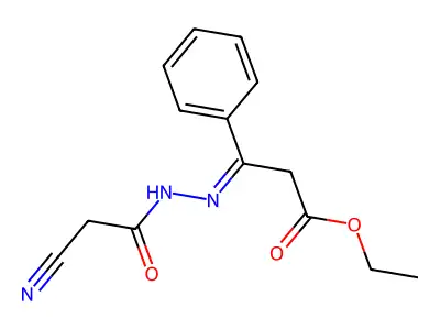 Ethyl 3-[(2-cyanoacetyl)hydrazinylidene]-3-phenylpropanoate structure