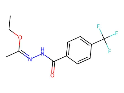 ethyl N-[4-(trifluoromethyl)benzoyl]ethanehydrazonate structure