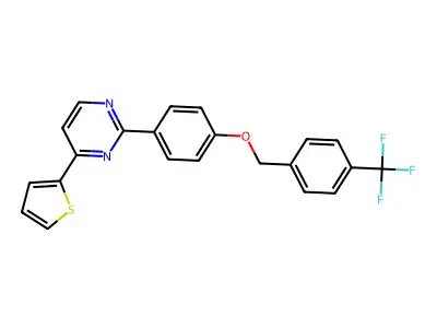4-(2-Thienyl)-2-(4-{[4-(trifluoromethyl)benzyl]oxy}phenyl)pyrimidine structure