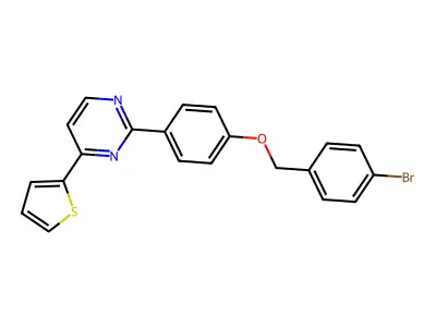 2-{4-[(4-Bromobenzyl)oxy]phenyl}-4-(2-thienyl)pyrimidine structure