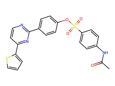 4-[4-(2-Thienyl)-2-pyrimidinyl]phenyl 4-(acetylamino)benzenesulfonate structure