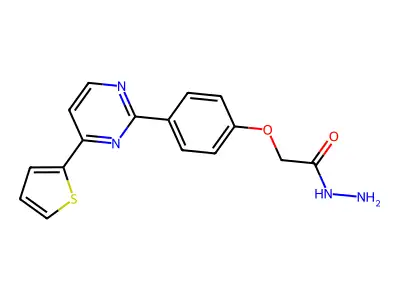 2-{4-[4-(2-Thienyl)-2-pyrimidinyl]phenoxy}acetohydrazide structure