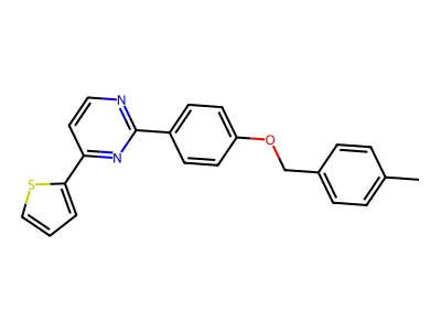 2-{4-[(4-Methylbenzyl)oxy]phenyl}-4-(2-thienyl)pyrimidine structure