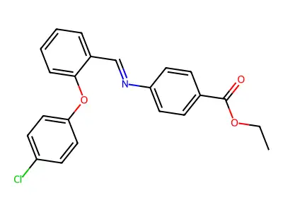 ethyl 4-({(E)-[2-(4-chlorophenoxy)phenyl]methylidene}amino)benzenecarboxylate structure