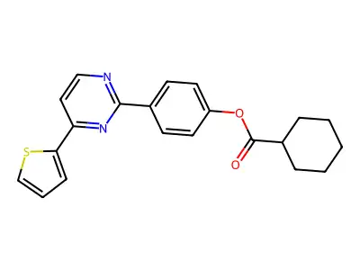 4-[4-(2-Thienyl)-2-pyrimidinyl]phenyl cyclohexanecarboxylate structure