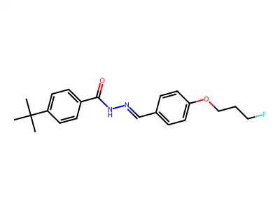 4-tert-butyl-N-[[4-(3-fluoropropoxy)phenyl]methylideneamino]benzamide structure