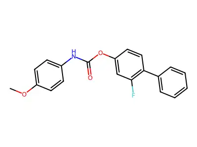 2-Fluoro-4-{[(4-methoxyanilino)carbonyl]oxy}-1,1'-biphenyl structure