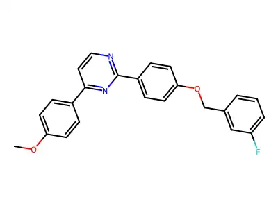 2-{4-[(3-Fluorobenzyl)oxy]phenyl}-4-(4-methoxyphenyl)pyrimidine structure