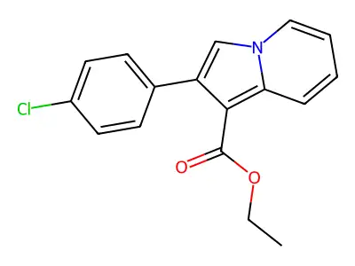 Ethyl 2-(4-chlorophenyl)indolizine-1-carboxylate structure