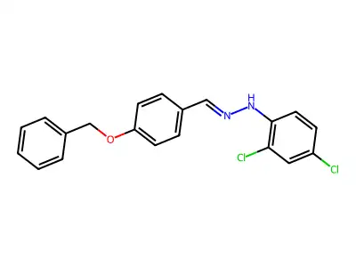 2,4-dichloro-N-[(4-phenylmethoxyphenyl)methylideneamino]aniline structure