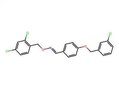 1-[4-[(3-chlorophenyl)methoxy]phenyl]-N-[(2,4-dichlorophenyl)methoxy]methanimine structure