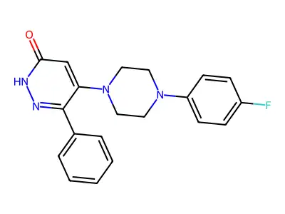 5-[4-(4-fluorophenyl)piperazino]-6-phenyl-3(2H)-pyridazinone structure