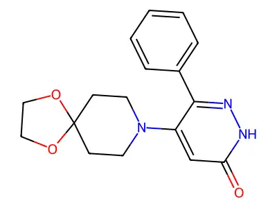 5-(1,4-dioxa-8-azaspiro[4.5]dec-8-yl)-6-phenyl-3(2H)-pyridazinone structure