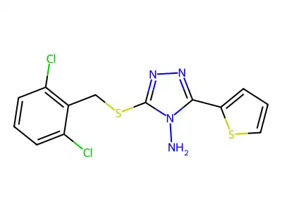 3-[(2,6-dichlorobenzyl)sulfanyl]-5-(2-thienyl)-4H-1,2,4-triazol-4-amine structure