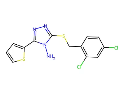 3-[(2,4-dichlorobenzyl)sulfanyl]-5-(2-thienyl)-4H-1,2,4-triazol-4-amine structure