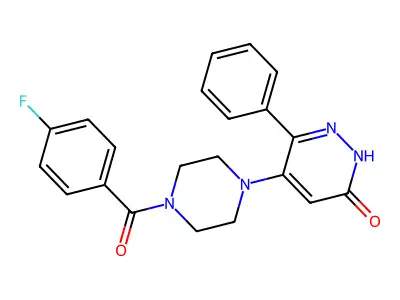 5-[4-(4-fluorobenzoyl)piperazino]-6-phenyl-3(2H)-pyridazinone structure