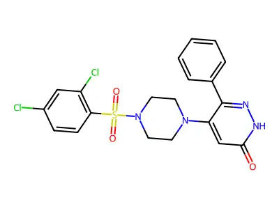 5-{4-[(2,4-dichlorophenyl)sulfonyl]piperazino}-6-phenyl-3(2H)-pyridazinone structure