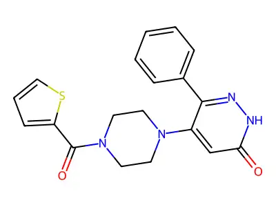 6-phenyl-5-[4-(2-thienylcarbonyl)piperazino]-3(2H)-pyridazinone structure
