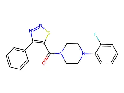 [4-(2-Fluorophenyl)piperazino](4-phenyl-1,2,3-thiadiazol-5-yl)methanone structure