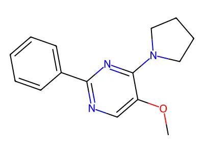5-Methoxy-2-phenyl-4-(1-pyrrolidinyl)pyrimidine structure