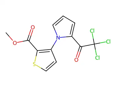 methyl 3-[2-(2,2,2-trichloroacetyl)-1H-pyrrol-1-yl]-2-thiophenecarboxylate structure