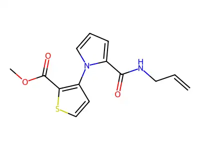 methyl 3-{2-[(allylamino)carbonyl]-1H-pyrrol-1-yl}-2-thiophenecarboxylate structure