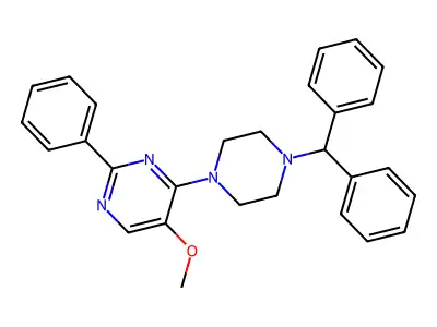 4-(4-Benzhydrylpiperazino)-2-phenyl-5-pyrimidinyl methyl ether structure