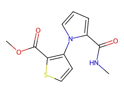 methyl 3-{2-[(methylamino)carbonyl]-1H-pyrrol-1-yl}-2-thiophenecarboxylate structure