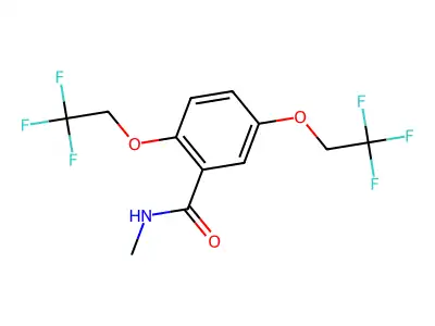 N-methyl-2,5-bis(2,2,2-trifluoroethoxy)benzamide structure