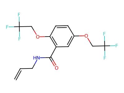 N-allyl-2,5-bis(2,2,2-trifluoroethoxy)benzenecarboxamide structure