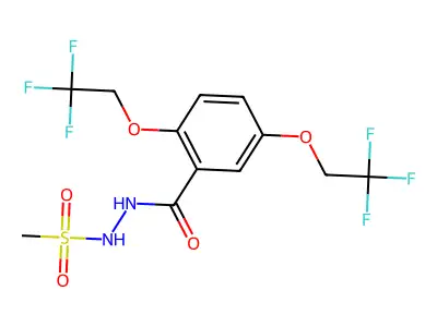 N'-[2,5-bis(2,2,2-trifluoroethoxy)benzoyl]methanesulfonohydrazide structure