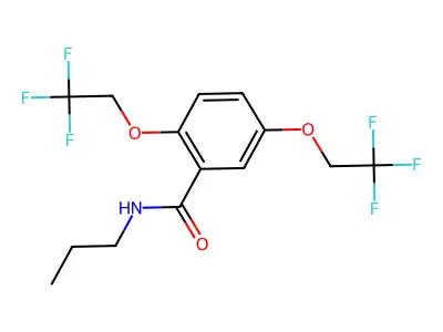 N-propyl-2,5-bis(2,2,2-trifluoroethoxy)benzamide structure