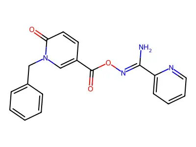 [[Amino(pyridin-2-yl)methylidene]amino] 1-benzyl-6-oxopyridine-3-carboxylate structure