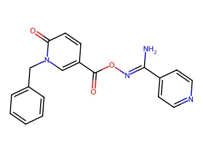 [[Amino(pyridin-4-yl)methylidene]amino] 1-benzyl-6-oxopyridine-3-carboxylate structure
