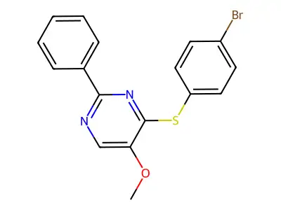 4-[(4-Bromophenyl)sulfanyl]-5-methoxy-2-phenylpyrimidine structure