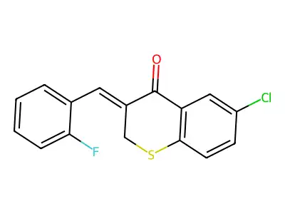 6-Chloro-3-[(2-fluorophenyl)methylidene]thiochromen-4-one structure