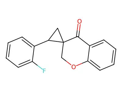 3-(1-(2-fluorophenyl)spirocyclopropyl)-2,3-dihydro-4H-chromen-4-one structure
