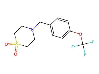 4-[4-(Trifluoromethoxy)benzyl]-1lambda~6~,4-thiazinane-1,1-dione structure