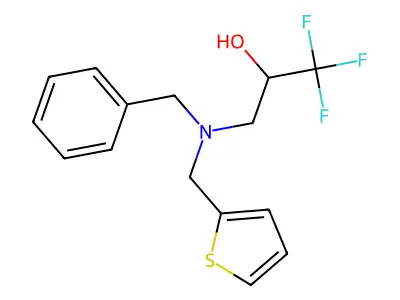 3-[Benzyl(2-thienylmethyl)amino]-1,1,1-trifluoro-2-propanol structure