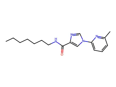 N-heptyl-1-(6-methylpyridin-2-yl)imidazole-4-carboxamide structure