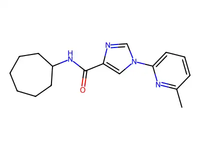 N-cycloheptyl-1-(6-methyl-2-pyridinyl)-1H-imidazole-4-carboxamide structure