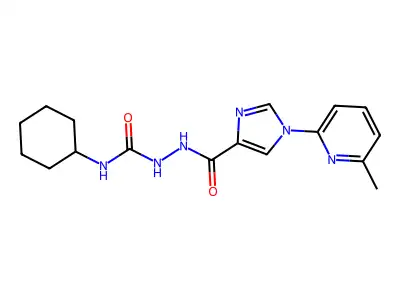 N-cyclohexyl-2-{[1-(6-methyl-2-pyridinyl)-1H-imidazol-4-yl]carbonyl}-1-hydrazinecarboxamide structure