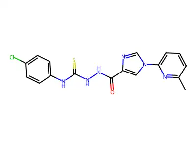 N-(4-chlorophenyl)-2-{[1-(6-methyl-2-pyridinyl)-1H-imidazol-4-yl]carbonyl}-1-hydrazinecarbothioamide structure