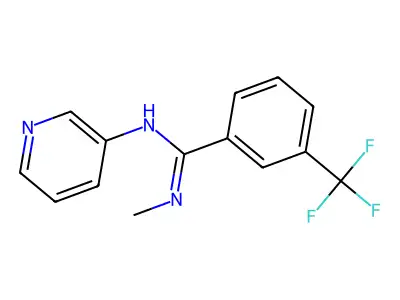 N'-methyl-N-(3-pyridinyl)-3-(trifluoromethyl)benzenecarboximidamide structure
