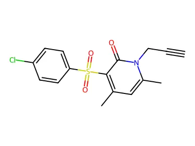 3-[(4-chlorophenyl)sulfonyl]-4,6-dimethyl-1-(2-propynyl)-2(1H)-pyridinone structure