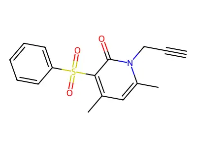 4,6-dimethyl-3-(phenylsulfonyl)-1-(2-propynyl)-2(1H)-pyridinone structure